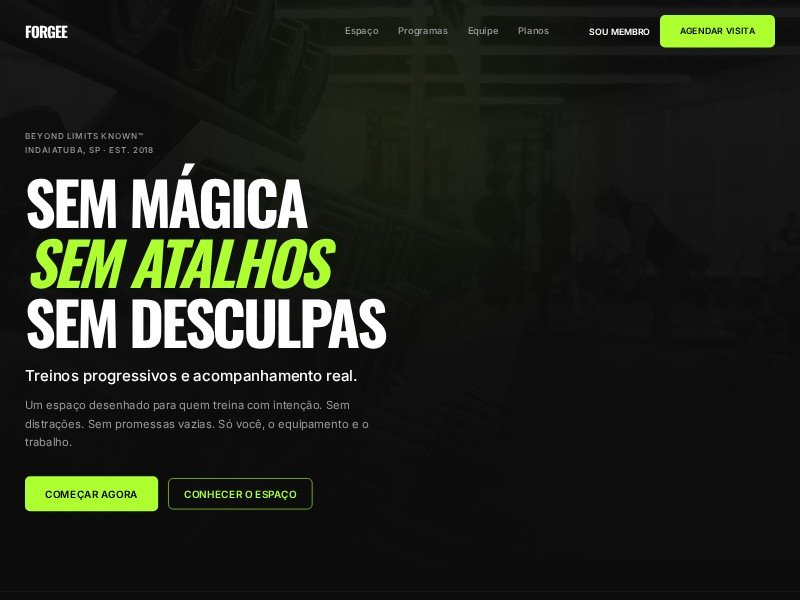 Preview for FORGEE | High-Performance Fitness Landing Page Template