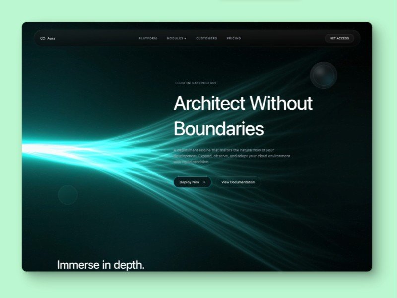 Preview for Aura Cloud Infrastructure Landing Page Template