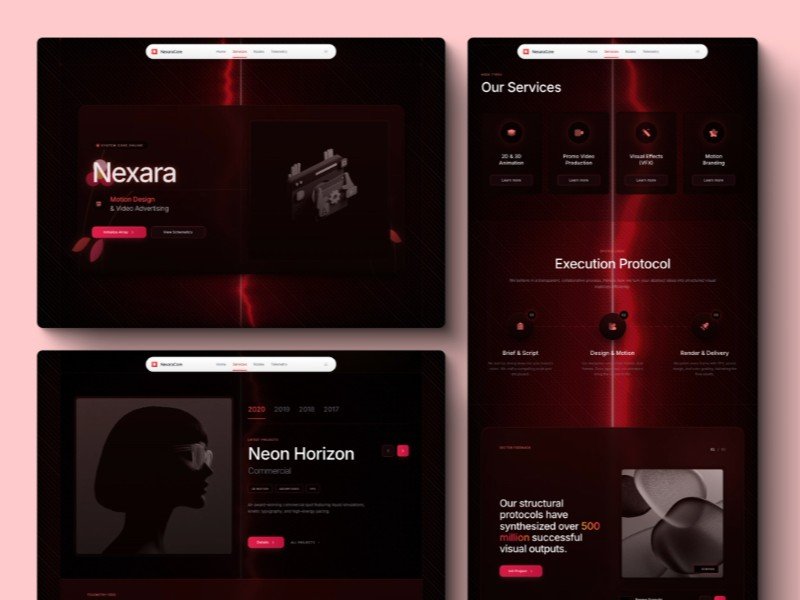 Preview for Nexara Motion Graphics Agency Template