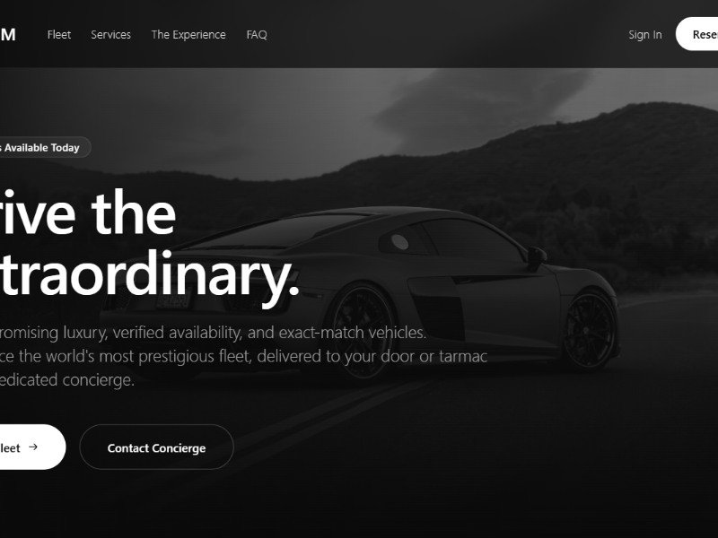 Preview for Luxury Car Concierge Landing Page Template