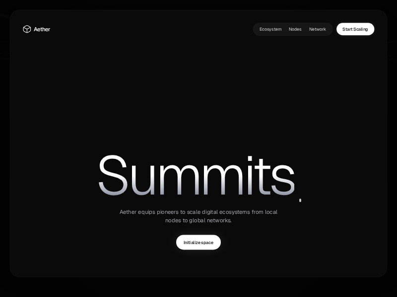 Preview for Aether Spatial Network Landing Page Template