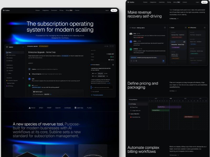 Preview for Subline Subscription OS Landing Page Template