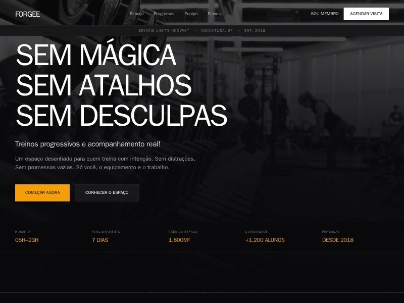 Preview for FORGEE Fitness & Performance Landing Page Template