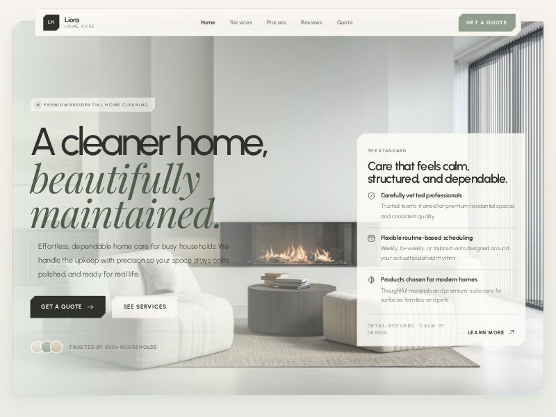 Preview for Liora Home Care Landing Page Template
