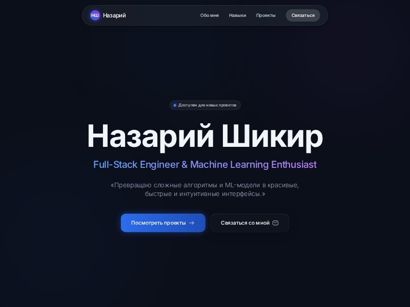 Preview for Developer Portfolio Website Template