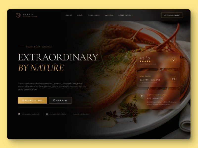 Preview for Nereo Seafood Restaurant Template