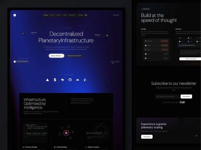 Preview for Futuristic Infrastructure Landing Page Template