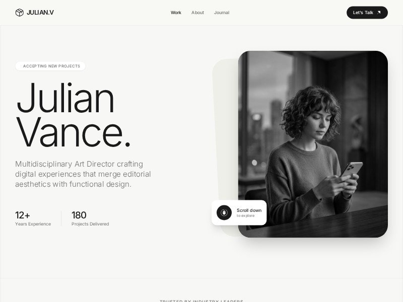 Preview for Art Director Portfolio Website Template