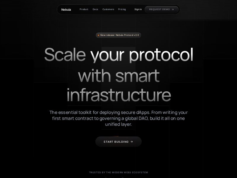 Preview for Nebula Web3 React Landing Page Template