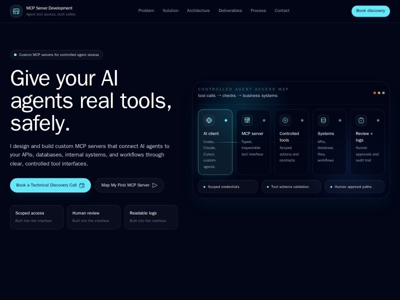 Preview for MCP Server Development Landing Page Template