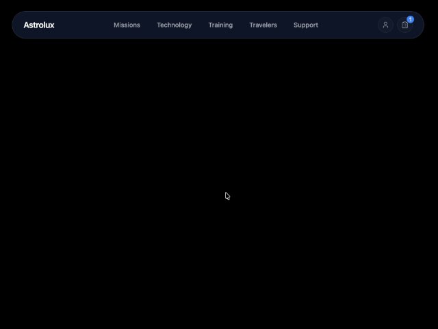 Space Tourism Navigation Header