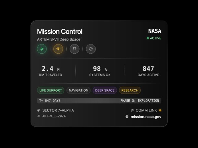 Glass Mission Control Card
