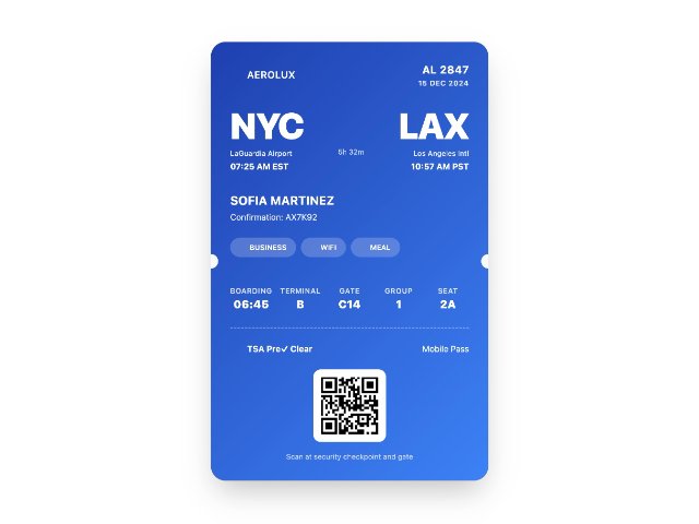 Digital Boarding Pass Card