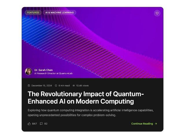 Featured Article Card with Rich Media