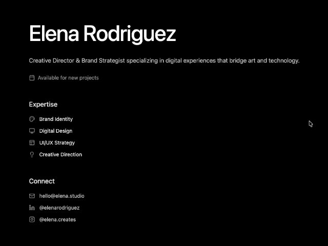 Professional Profile Sidebar