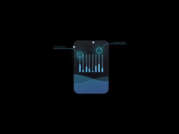 Gradient Blurred Bar Chart Card SVG Illustration