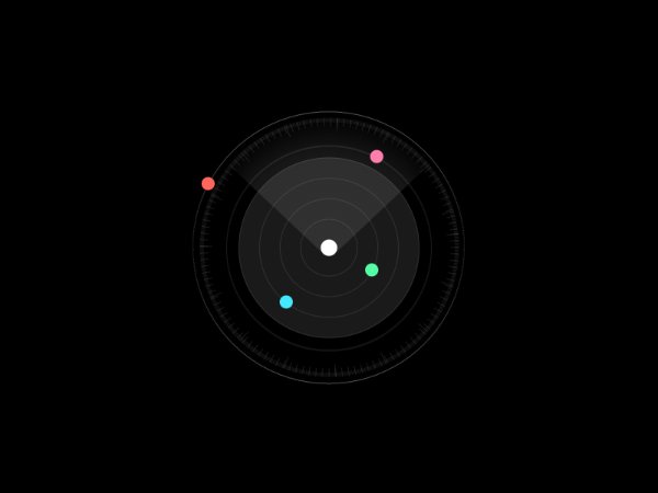 Concentric Circle Radar SVG Illustration