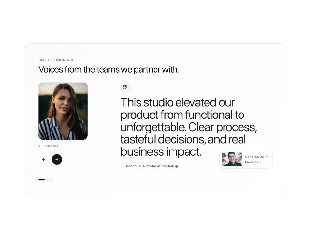 Interactive Testimonial Carousel