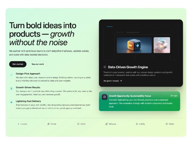 Marketing Hero Section with CTA and Showcase