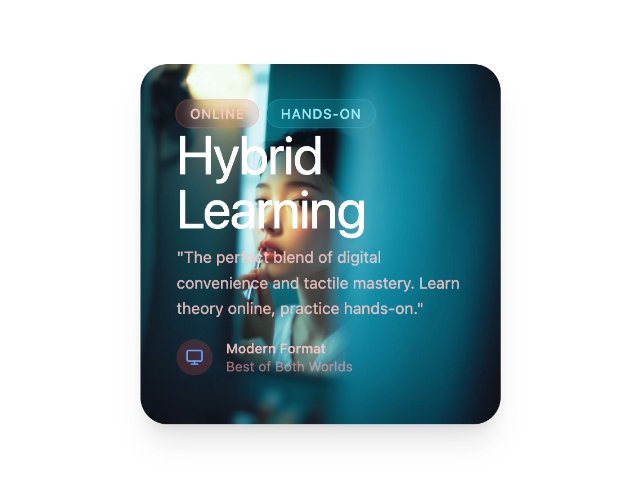 Hybrid Learning Feature Card with Tags