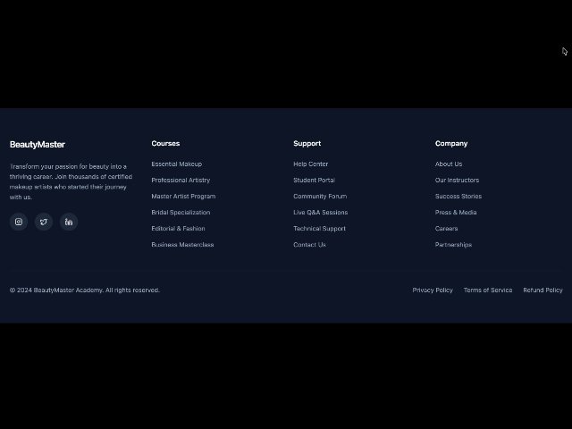 Responsive Dark Theme Footer with Social Icons