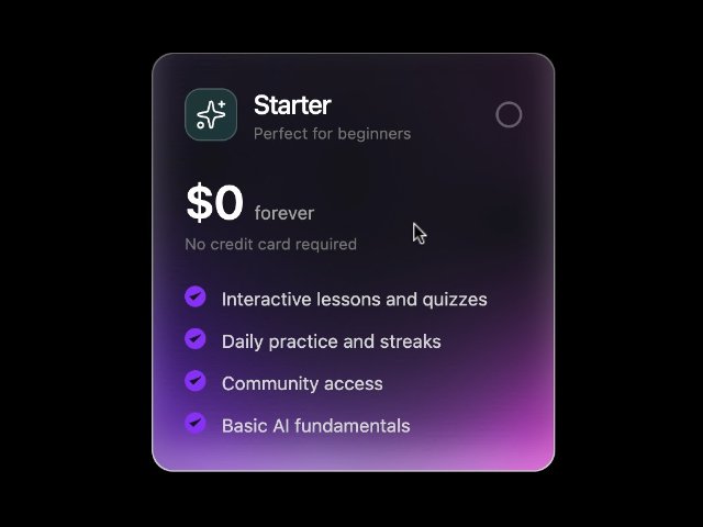 Animated Gradient Pricing Plan Card