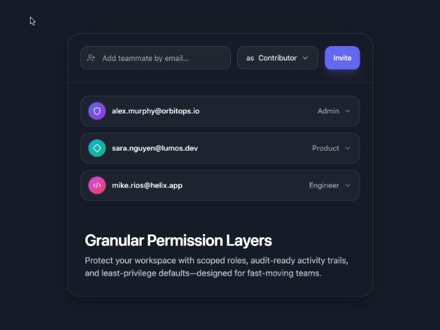 Team Invite & Role Management Card