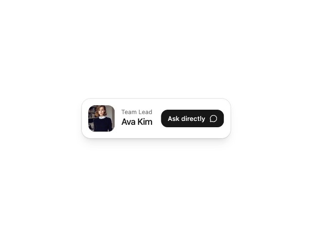 Team Member Card with Avatar and Contact Button