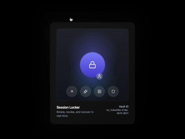 Interactive Vault Lock Card with Utility Icons