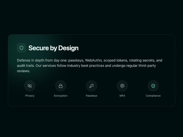 Security Feature Info Card with Icon Grid