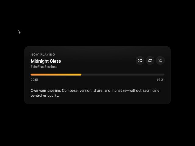 Now Playing Audio Player Card with Controls
