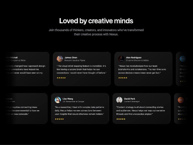 Auto-Scrolling Testimonial Marquee Carousel