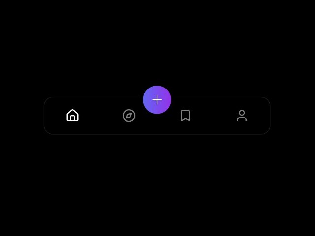 Glassmorphic Bottom Navigation Bar with FAB