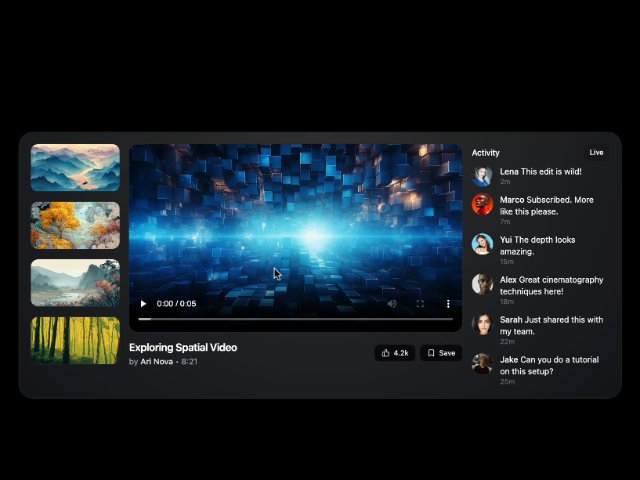 Responsive Video Player with Thumbnails & Chat Sidebar
