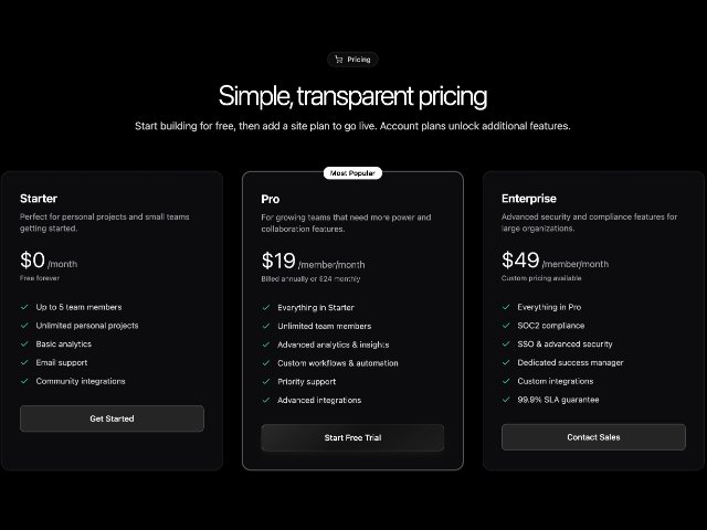 Three-Tier Pricing Section with Tailwind CSS