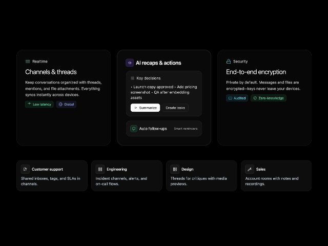 Responsive Dark Feature Grid with Highlight Card