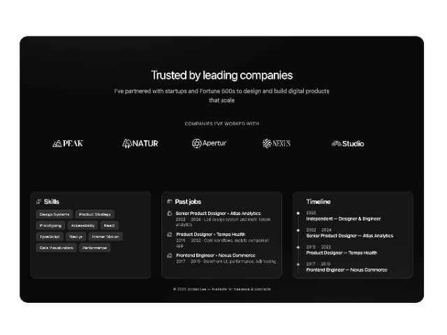Portfolio About Section with Skills & Experience