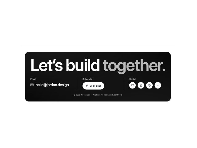 Responsive Tailwind Contact Section with CTA & Social Links