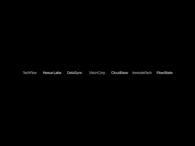 Responsive Brand Name Grid with Hover Highlight