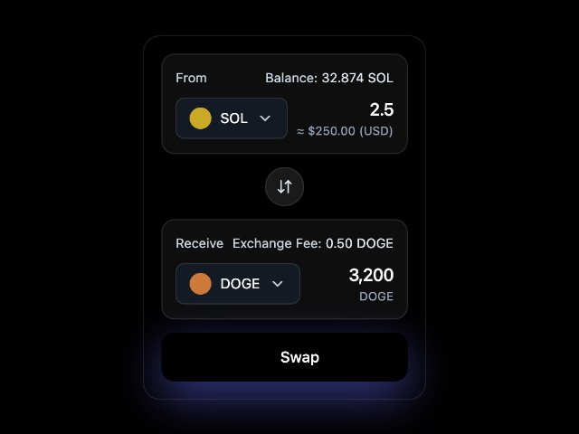 Glassmorphic Crypto Swap Card