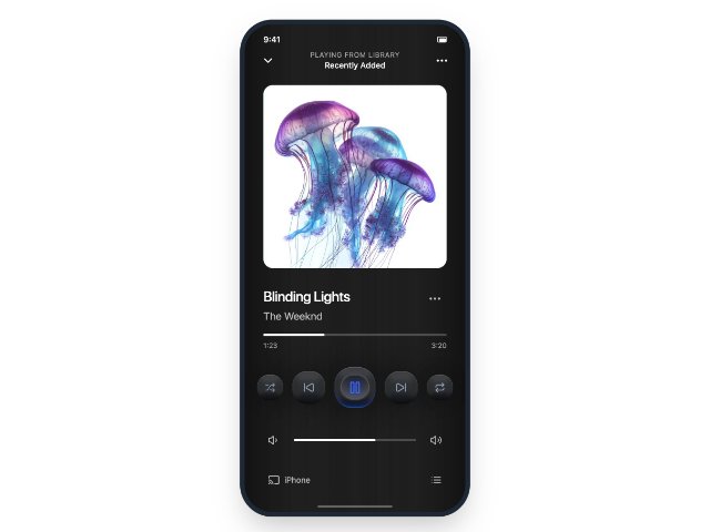 Neumorphic Mobile Music Player Screen