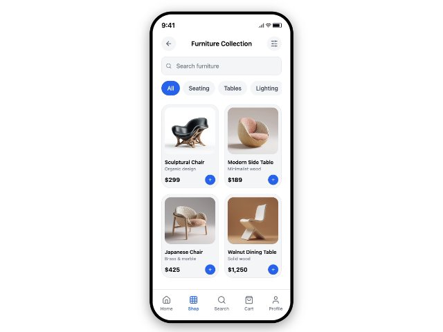 Mobile Furniture Shop App UI Screen