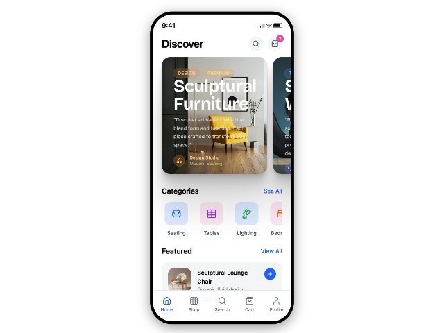 Mobile E-commerce Discover Screen (Tailwind)