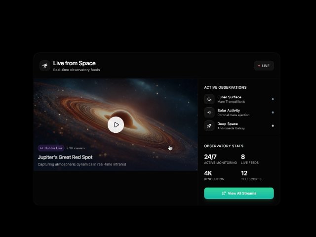 Live Stream Dashboard with Stats Sidebar