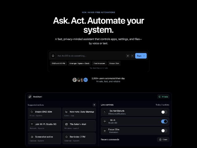 AI Assistant Hero Section with Interactive Prompt