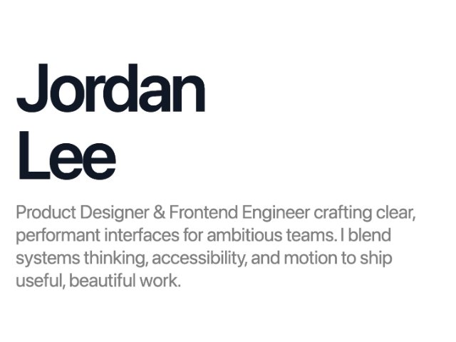 Responsive Hero Heading with Bio Paragraph