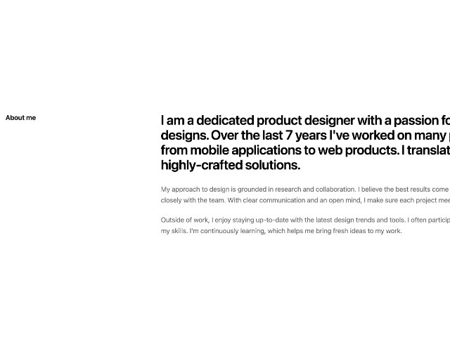 Responsive About Me Section