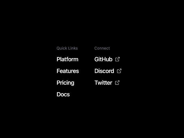 Two-Column Footer Links Grid (Tailwind)