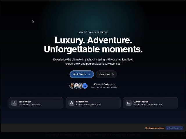 Luxury Yacht Charter Hero Section