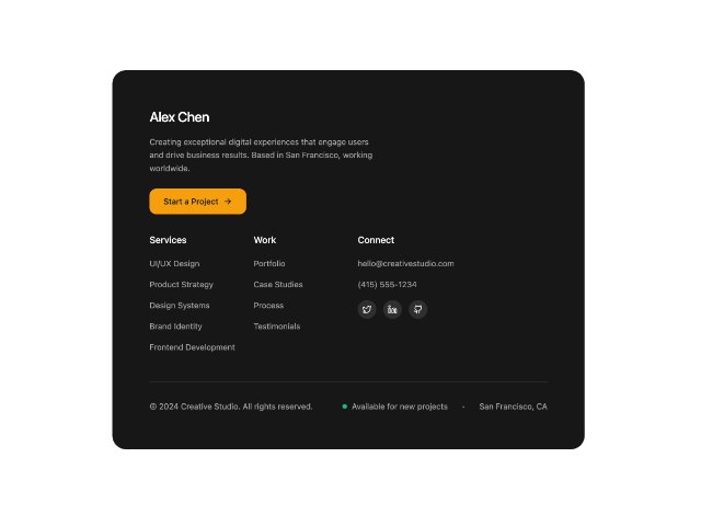 Responsive Portfolio Footer with CTA